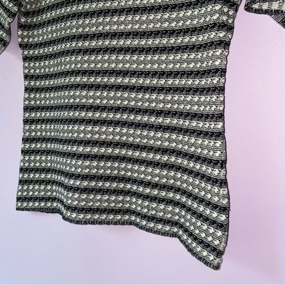 MM Lafleur Size M The Charli Top Cable Stripe Black White - Picture 3 of 8